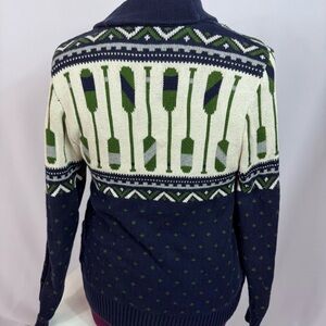 Merona Navy and Green Turtleneck Sweater Men’s size small Boat Oar Design